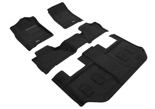 3D MAXpider - 3D MAXpider ELEGANT Floor Mat (BLACK) compatible with CHEVROLET SUBURBAN 2015-2020 - Full Set