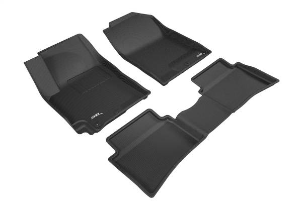 3D MAXpider - 3D MAXpider KAGU Floor Mat (BLACK) compatible with KIA RIO 2018-2023 - Full Set