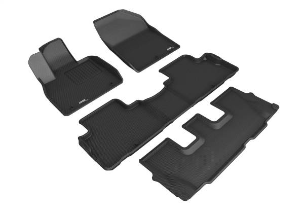 3D MAXpider - 3D MAXpider KAGU Floor Mat (BLACK) compatible with HYUNDAI PALISADE 2020-2024 - Full Set