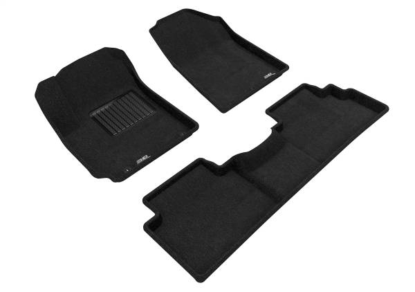 3D MAXpider - 3D MAXpider ELEGANT Floor Mat (BLACK) compatible with KIA SOUL 2020-2023 - Full Set