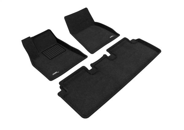 3D MAXpider - 3D MAXpider ELEGANT Floor Mat (BLACK) compatible with TESLA MODEL S 2012-2014 - Full Set