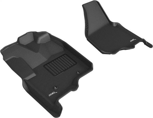 3D MAXpider - 3D MAXpider KAGU Floor Mat (BLACK) compatible with FORD F-250/35/45 SUPERCAB/SUPERCREW 2012-2016 - Front Row