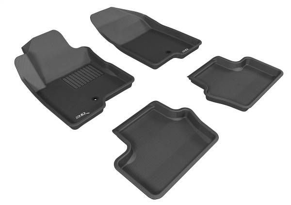 3D MAXpider - 3D MAXpider KAGU Floor Mat (BLACK) compatible with JEEP COMPASS/PATRIOT 2007-2017 - Full Set