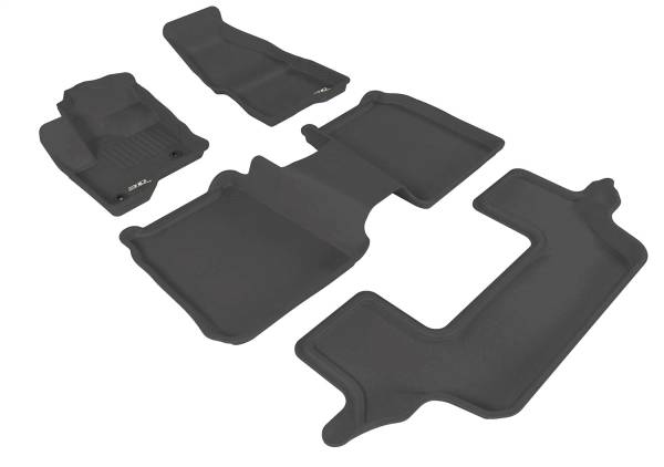 3D MAXpider - 3D MAXpider KAGU Floor Mat (BLACK) compatible with FORD FLEX 2009-2019 - Full Set