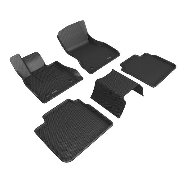 3D MAXpider - 3D MAXpider KAGU Floor Mat (BLACK) compatible with BMW 7 SERIES (G70) 2023-2024 - Full Set