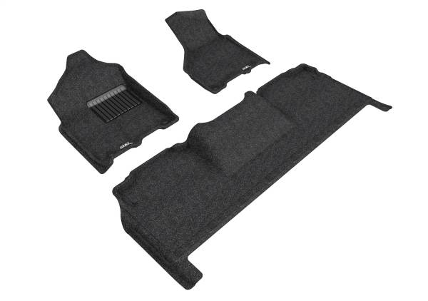 3D MAXpider - 3D MAXpider ELEGANT Floor Mat (BLACK) compatible with DODGE RAM 2500 MEGA CAB 2019-2024 - Full Set