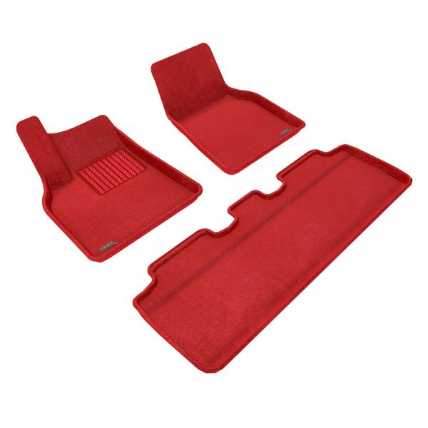 3D MAXpider - 3D MAXpider PREMIUM Floor Mat (RED) compatible with TESLA MODEL Y 2020-2023 - Full Set