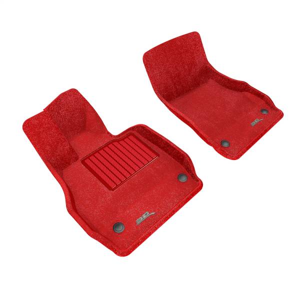 3D MAXpider - 3D MAXpider PREMIUM Floor Mat (RED) compatible with CHEVROLET CORVETTE (C8) 2020-2024 - Full Set