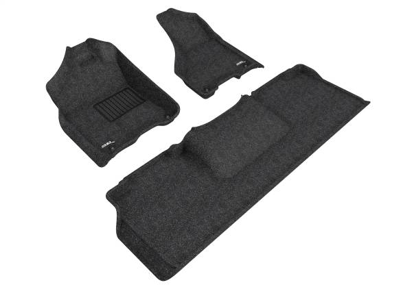 3D MAXpider - 3D MAXpider ELEGANT Floor Mat (BLACK) compatible with DODGE RAM 2500/3500 MEGA CAB 2012-2018 - Full Set