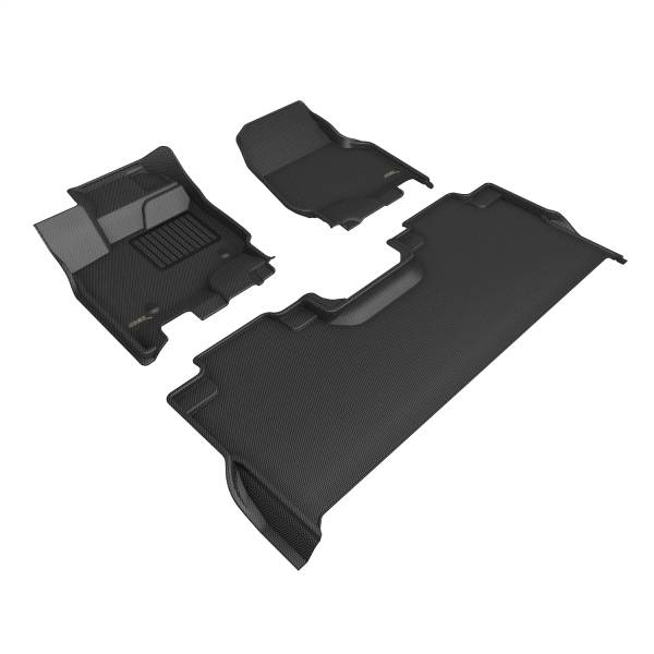 3D MAXpider - 3D MAXpider KAGU Floor Mat (BLACK) compatible with FORD F-150/250/350 2023-2024 - Full Set