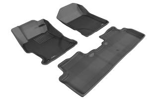 3D MAXpider - 3D MAXpider KAGU Floor Mat (BLACK) compatible with HONDA CIVIC SEDAN 2012-2013 - Full Set - Image 1