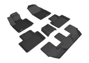 3D MAXpider - 3D MAXpider KAGU Floor Mat (BLACK) compatible with VOLVO XC90 T5/XC90 T6 2015-2024 - Full Set - Image 1