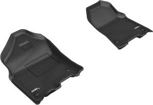 3D MAXpider - 3D MAXpider KAGU Floor Mat (BLACK) compatible with DODGE RAM 1500 CREW CAB 2019-2024 - Front Row - Image 1