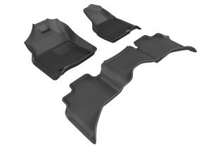 3D MAXpider - 3D MAXpider KAGU Floor Mat (BLACK) compatible with DODGE RAM 1500 QUAD CAB 2019-2024 - Full Set - Image 1