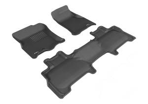 3D MAXpider - 3D MAXpider KAGU Floor Mat (BLACK) compatible with FORD EXPEDITION 2007-2010 - Full Set - Image 1