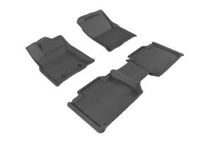 3D MAXpider - 3D MAXpider KAGU Floor Mat (BLACK) compatible with TOYOTA TACOMA ACCESS CAB 2016-2023 - Full Set - Image 1