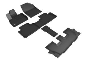 3D MAXpider - 3D MAXpider KAGU Floor Mat (BLACK) compatible with KIA TELLURIDE 2020-2024 - Full Set - Image 1
