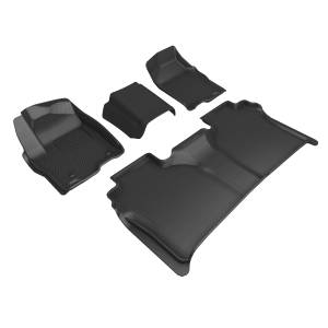 3D MAXpider - 3D MAXpider KAGU Floor Mat (BLACK) compatible with CHEVROLET SILVERADO CREW CAB 2019-2024 - Full Set - Image 1