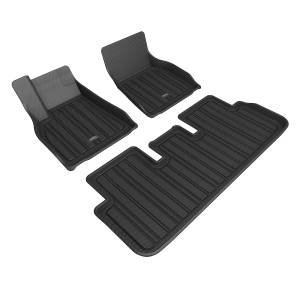3D MAXpider - 3D MAXpider Elitect Floor Mat (Black) compatible with Tesla Model S 2021-2024 - Full Set - Image 1