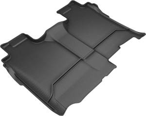 3D MAXpider - 3D MAXpider KAGU Floor Mat (BLACK) compatible with GMC/CHEVROLET SIERRA/SILVERADO 1500 CREW 2019-2024 - Second Row - Image 1