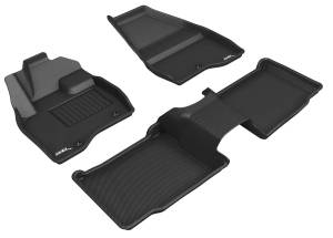 3D MAXpider - 3D MAXpider KAGU Floor Mat (BLACK) compatible with FORD EXPLORER 2017-2019 - Full Set - Image 1