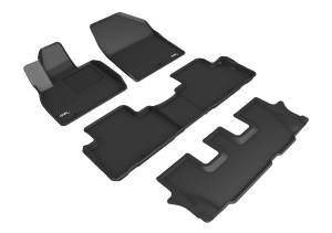 3D MAXpider - 3D MAXpider KAGU Floor Mat (BLACK) compatible with KIA TELLURIDE 2020-2024 - Full Set - Image 1