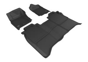3D MAXpider - 3D MAXpider KAGU Floor Mat (BLACK) compatible with NISSAN TITAN CREW CAB 2016-2024 - Full Set - Image 1