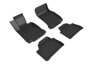 3D MAXpider - 3D MAXpider KAGU Floor Mat (BLACK) compatible with BMW 2 SERIES (F22) 2014-2021 - Full Set - Image 1