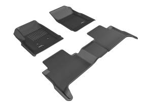 3D MAXpider - 3D MAXpider KAGU Floor Mat (BLACK) compatible with GMC CANYON CREW CAB 2015-2022 - Full Set - Image 1