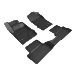 3D MAXpider - 3D MAXpider KAGU Floor Mat (BLACK) compatible with FORD BRONCO 2021-2024 - Full Set - Image 1