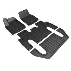 3D MAXpider - 3D MAXpider ELITECT Floor Mat (BLACK) compatible with TESLA MODEL X 2022-2024 - Full Set - Image 1