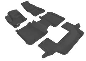 3D MAXpider - 3D MAXpider KAGU Floor Mat (BLACK) compatible with FORD FLEX 2009-2019 - Full Set - Image 1