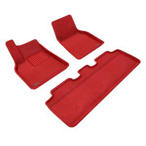 3D MAXpider - 3D MAXpider PREMIUM Floor Mat (RED) compatible with TESLA MODEL Y 2020-2023 - Full Set - Image 1